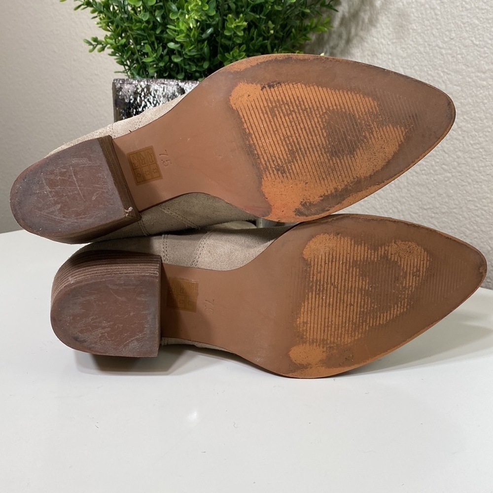 Madewell The Cassity Tall Western Suede Boot Walnut Shell sz 7.5 NG673 - Picture 9 of 16